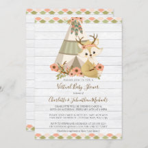 Chá de fraldas Virtual Rustic Woodland Boho