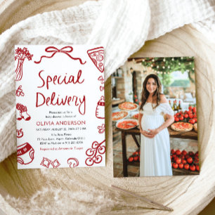 Convite Chá de fraldas Whimsical de Entrega Especial Itali