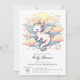 Convite Chá de fraldas Whimsical Dragon