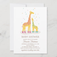 Chá de fraldas Whimsical Giraffe | Colorida Raindr