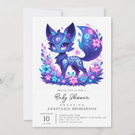 Convite Chá de fraldas Whimsical Modern Fox