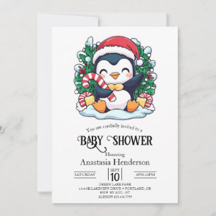 Convite Chá de fraldas Whimsical Penguin Místico