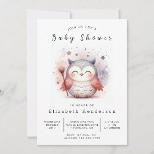Convite Chá de fraldas Whimsical Printable Owl