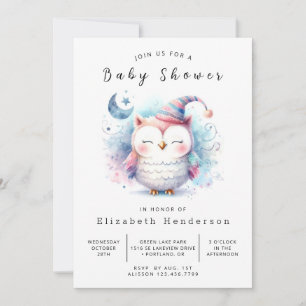 Convite Chá de fraldas Wild Printable Owl