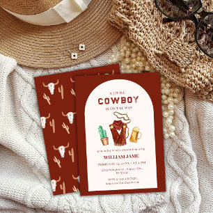 Convite Chá de fraldas Wild West Cowboy Cactus Beer