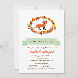 Convite Chá de fraldas Woodland Fox Convida / floresta br