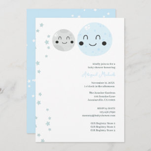 Convite Chá de Garota Azul e Cinza