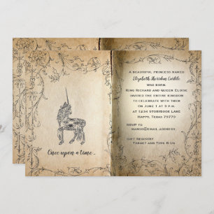 Convite Chá de Garota do Unicórnio Perfeito