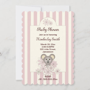 Convite Chá de Garota Koala, Grelha Rosa