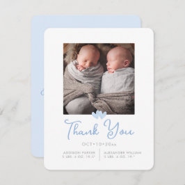 Convite Chá de Gêmeos ArtsApp Obrigado+Anúncio de Nascimen