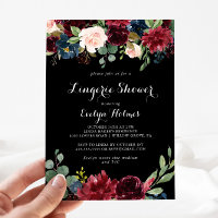 Chá de Lingerie Botânica Rústica Preta