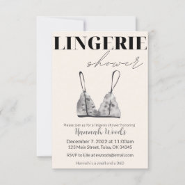 Convite Chá de Lingerie de Aquarela da cinza