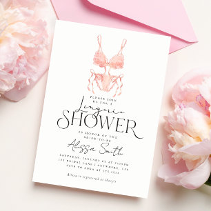 Convite Chá de Lingerie de Noiva Moderno e Elegante em Ton