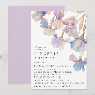 Convite Chá de Lingerie Floral de Iris Iris