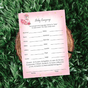 Convite Chá de Linguagem de Bebê Rosa Flamingo Ballerina
