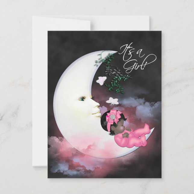 Convite Chá de Menina Americana Rosa (Frente)