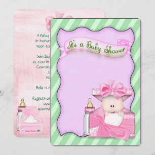 Convite Chá de Menina Rosa