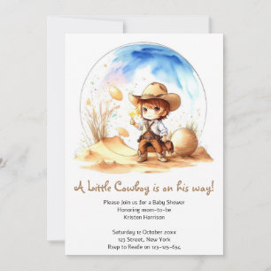 Convite Chá de Menino Tema Inspirado em Cowboy
