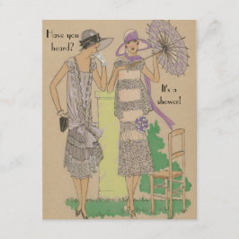 Convite Chá de Moda Flapper primavera parisiense