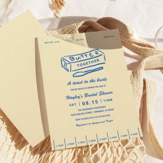 Convite Chá de Noiva Amarelo Butter Together (Criador carregado)