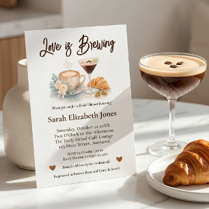 Convite Chá de Noiva Amor Estão Fervendo Coffee Martini
