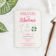 Chá de Noiva Biquínis e Martinis Rosa Verde