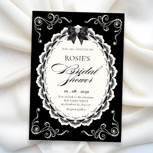 Convite Chá de noiva Black Elegant