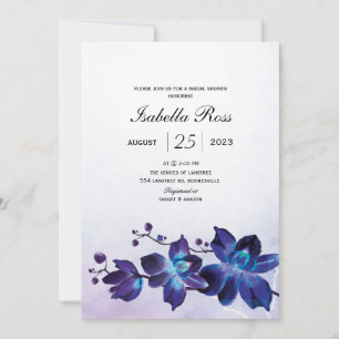 Convite Chá de Noiva Blue Orchid
