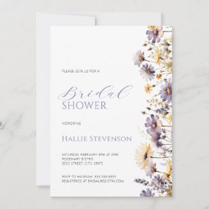 Convite Chá de Noiva Boho Aquarela Flor Silvestre