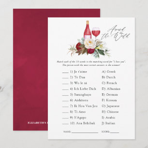 Convite Chá de Noiva Boho Burgundy Floral Degustação de Vi