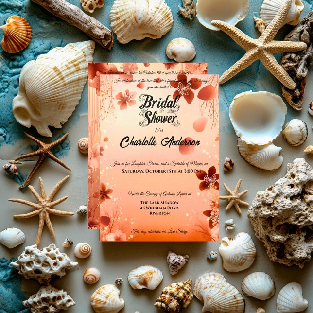 Convite Chá de Noiva Boho Macrame Terracota e Blush (Criador carregado)