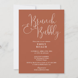Convite Chá de Noiva Boho Terracotta Brunch e Espumante