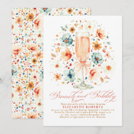 Convite Chá de Noiva Boho Wildflower Brunch e Espumante