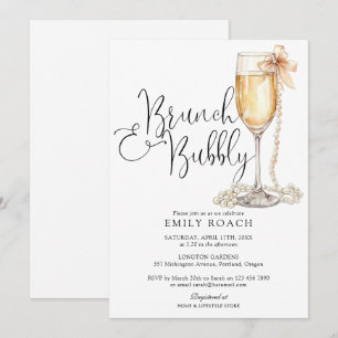 Convite Chá de Noiva Brunch e Pérolas Espumantes