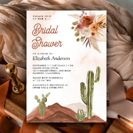 Convite Chá de Noiva Cacto do Deserto Floral de Terracota