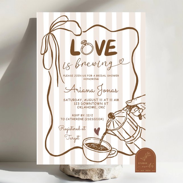 Convite Chá de Noiva Café Amor Caprichoso (Criador carregado)
