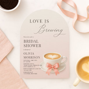 Convite Chá de Noiva Café Coquette Love is Brewing Coffee