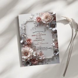Convite Chá de Noiva/Casamento com Tema Floral Elegante