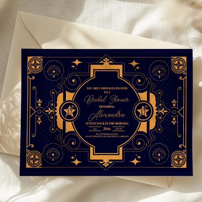 Convite Chá de Noiva Celestial Elegante (Criador carregado)