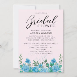 Convite Chá de Noiva com Aquarela Floral