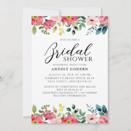 Convite Chá de Noiva com Aquarela Floral