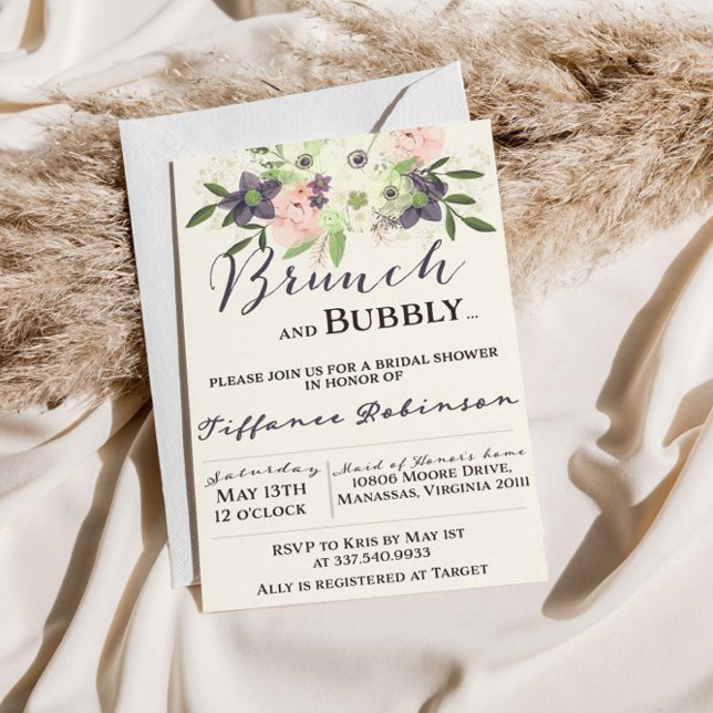 Convite Chá de Noiva com Brunch de Aquarela e Bolhas (Criador carregado)