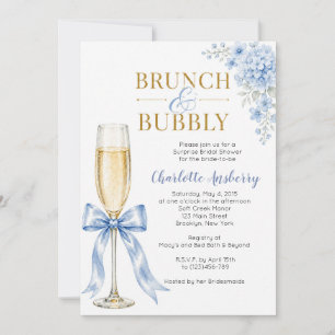 Convite Chá de Noiva com Brunch e Bolhas Azul