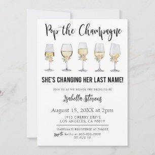 Convite Chá de Noiva com Champagne