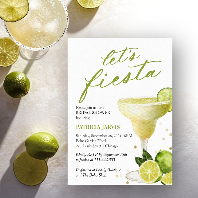 Convite Chá de Noiva com Coquetel Margarita Let's Fiesta (Criador carregado)