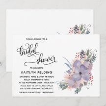 Chá de Noiva com Flores em Aquarela e Letra Flutua