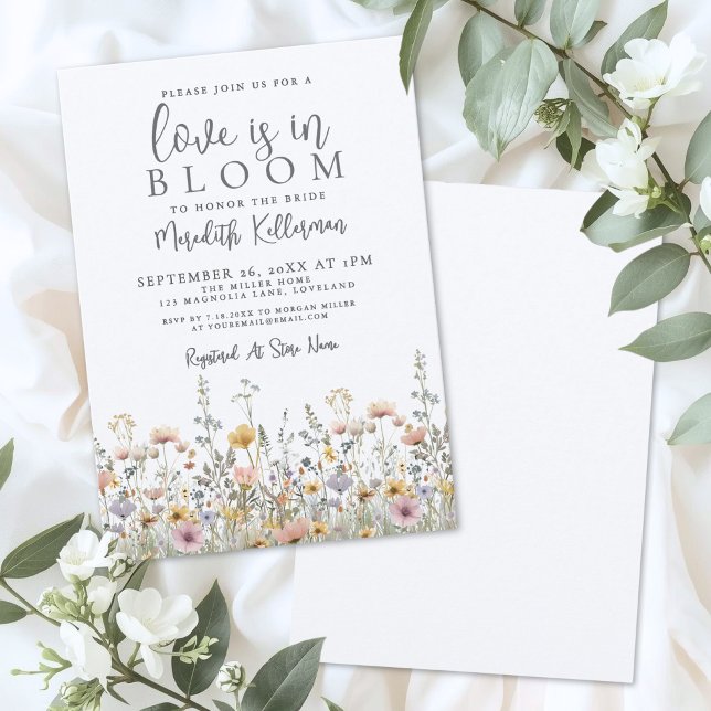 Convite Chá de Noiva com Flores Silvestres (Wildflower Floral Bridal Shower Invitation)