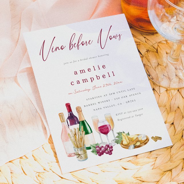 Convite Chá de Noiva com Vinho Antes dos Votos (Card Front Mock-up)