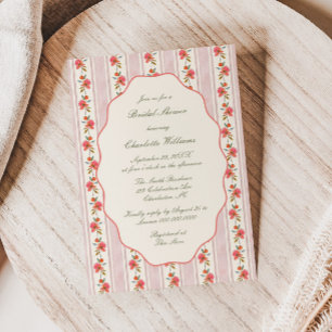 Convite Chá de Noiva Coral Sage Blush Cottage