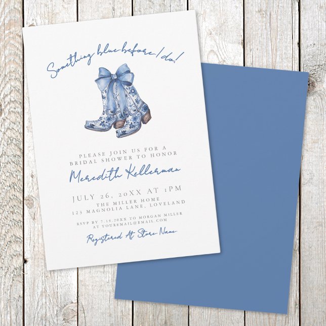 Convite Chá de Noiva Country Cowboy (Country Bow Cowboy Bridal Shower Invitation)